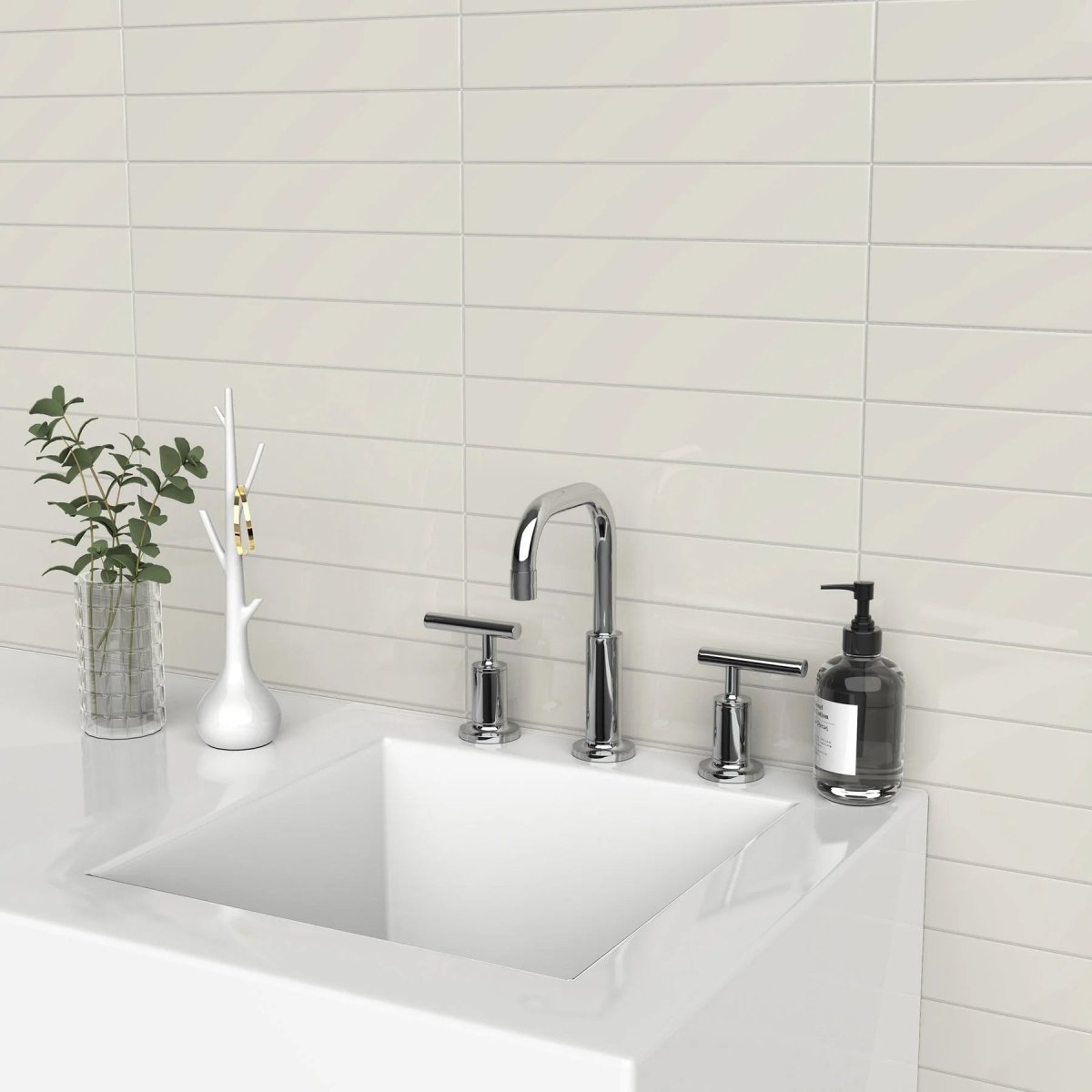 3x6 Inch Soho Canvas White Glossy Pressed Glazed Ceramic Wall Tile - Perfect for Kitchen Backsplash, Bathroom, and Shower Walls