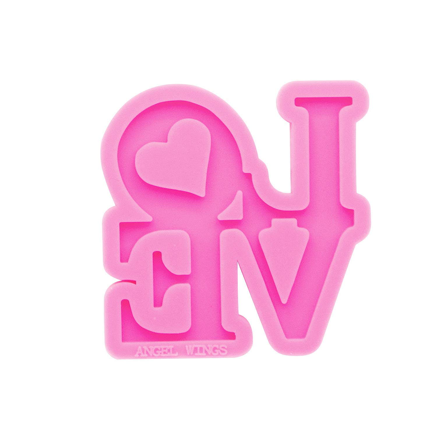 Shiny Love Heart Letter Resin Keychain Silicone Mold Set for DIY Jewelry Making, Polymer Clay Craft & Home Decoration - Perfect for Valentine's Gifts, Wedding Favors, and Handmade Accessories