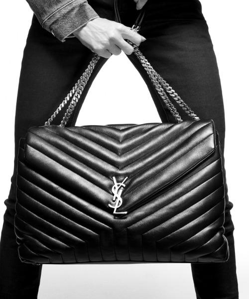 Saint Laurent Large Loulou Shopping Bag - Black Leather Shoulder Bag for Women | Perfect for Work, Travel & Everyday Luxury