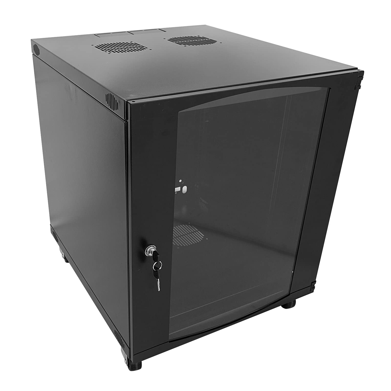 15U Wall Mount Network Server Cabinet - Heavy Duty Steel Rack Enclosure with Lockable Glass Door for Data Center & Home Office - Secure Server Storage for Networking Equipment, Routers & IT Gear