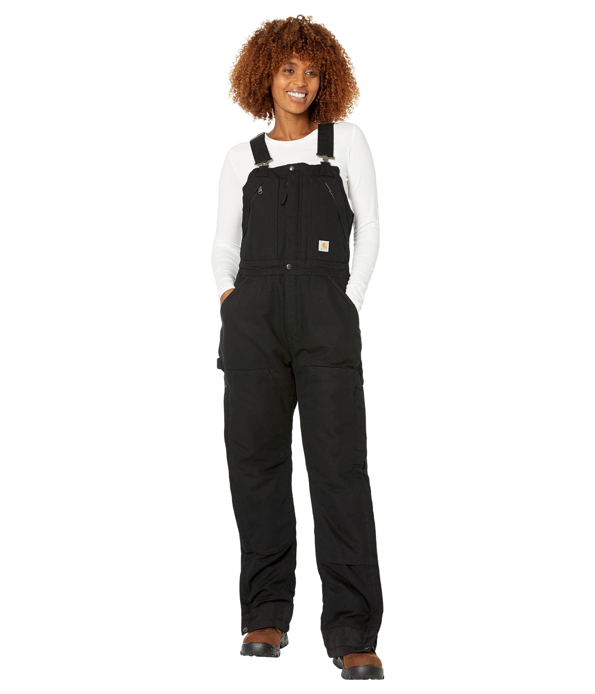 Carhartt Women's Loose Fit Washed Duck Insulated Bib Overalls - Warm Workwear for Winter, Farming & Outdoor Activities