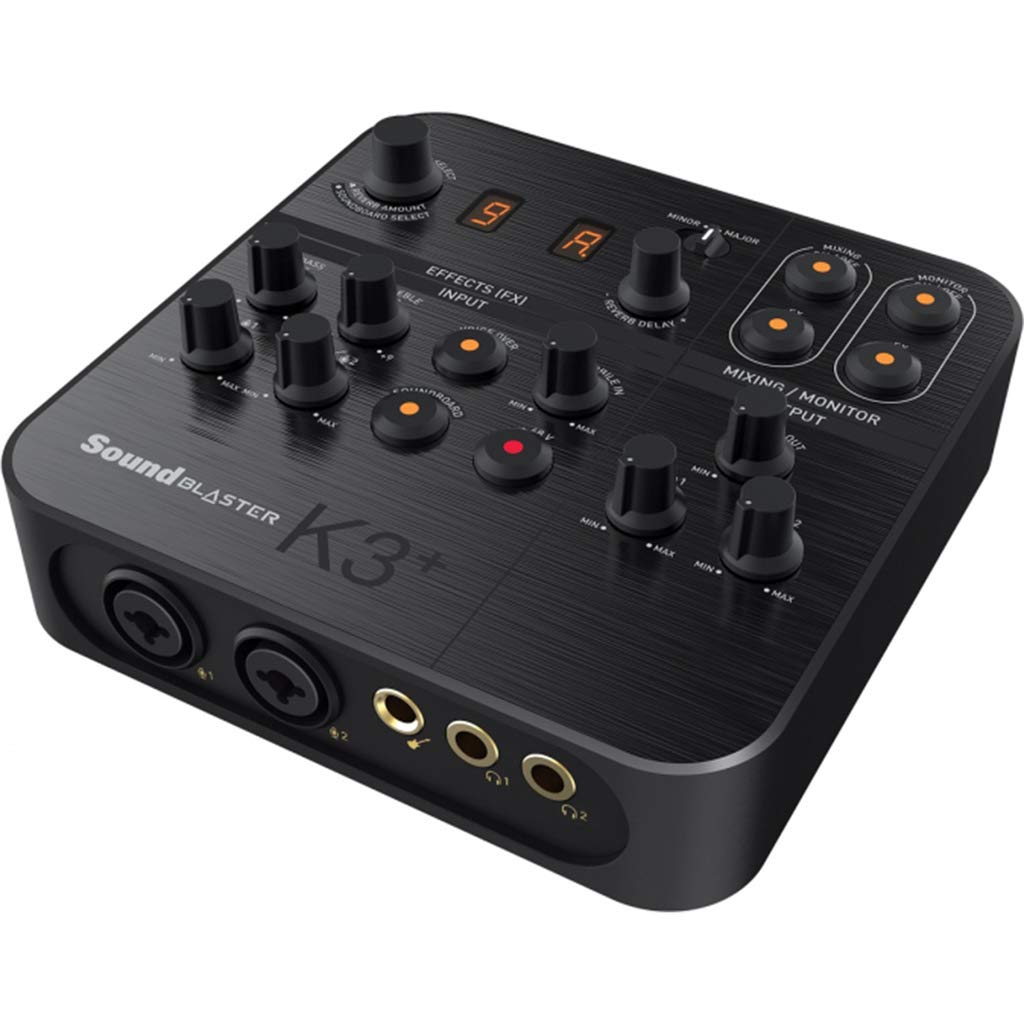 Sound Blaster K3+ USB Audio Interface Mixer for Streaming & Recording - Professional Sound Card with Built-in Effects for Podcasting, Gaming & Music Production