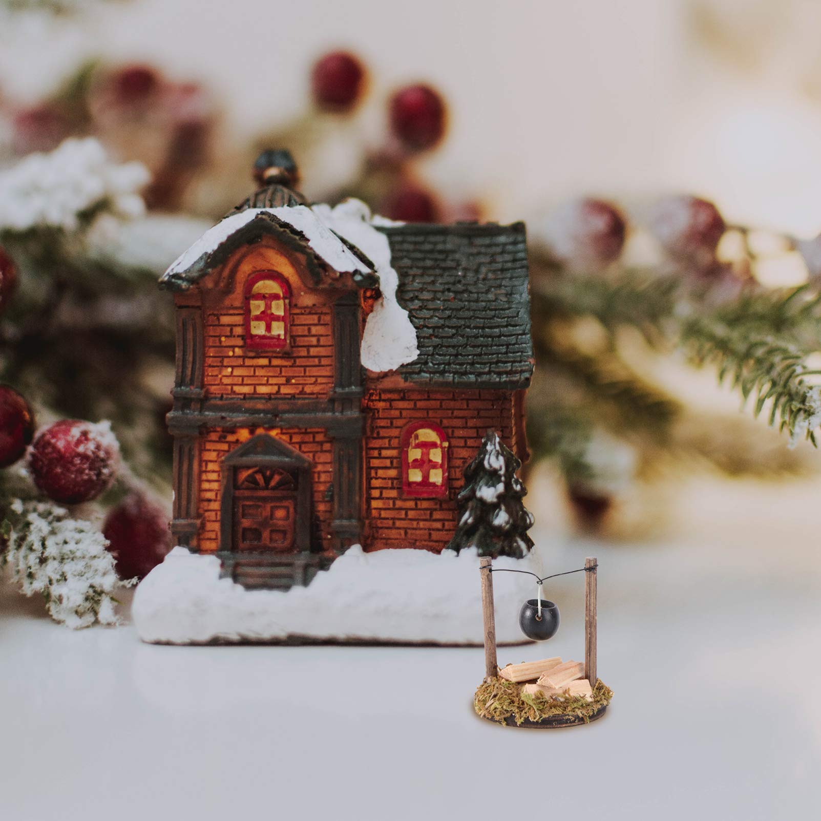 Mini Hanging Stove Decor - 1pc Dollhouse Hanging Furniture, Tiny Hanging Stove for Miniature Gardens, Fairy Gardens & Home Decor - Perfect for DIY Landscape, Flower Pot Accents & Outdoor Grass Accessories