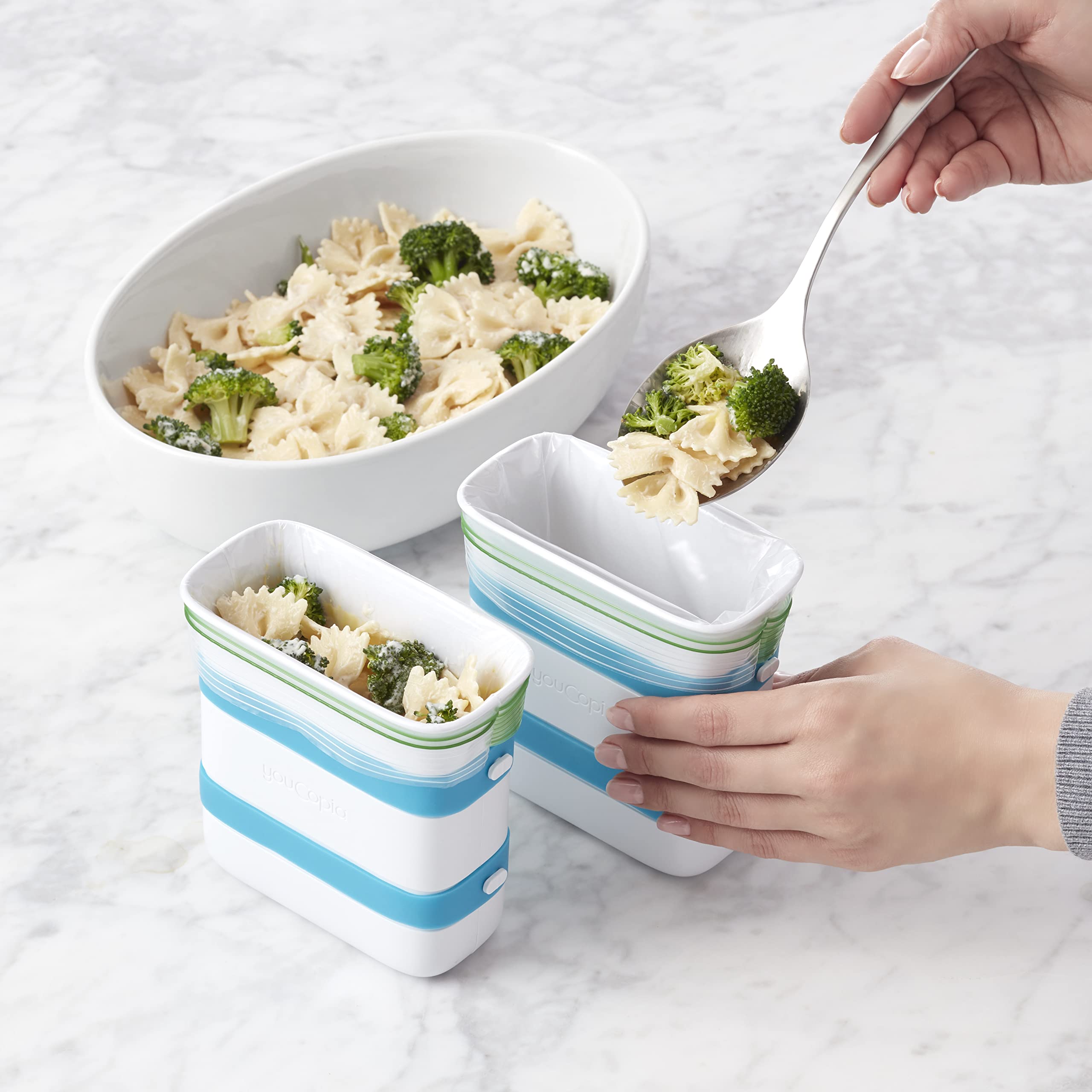 YouCopia FreezeUp 6-Cup Freezer Food Block Maker - Meal Prep Container for Soup, Leftovers & Batch Cooking - Perfect for Freezing, Storing & Organizing Food
