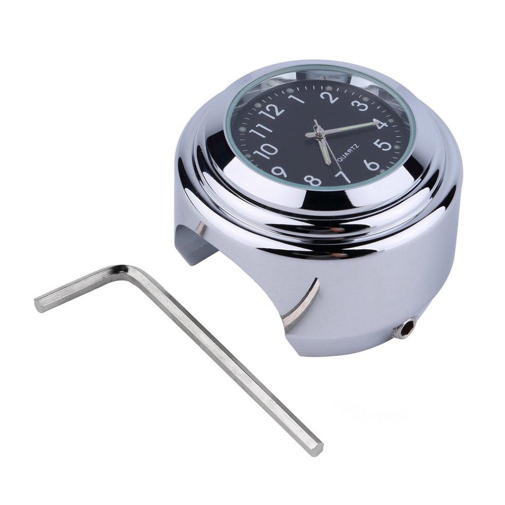BJLongyi Motorcycle Round Dial Clock - Waterproof Handlebar Mount Clock for Bikes & Cruisers - Perfect for Road Trips & Outdoor Adventures