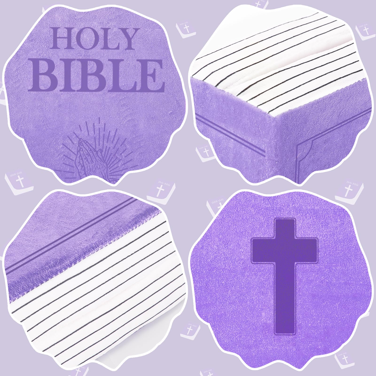 **Soft Cartoon Plush Throw Pillow for Kids - Christmas Holiday Bible Book Design, Home Decor, Bedroom & Sofa Cushion - Perfect for Gifts, Reading & Cozy Comfort (Purple)**