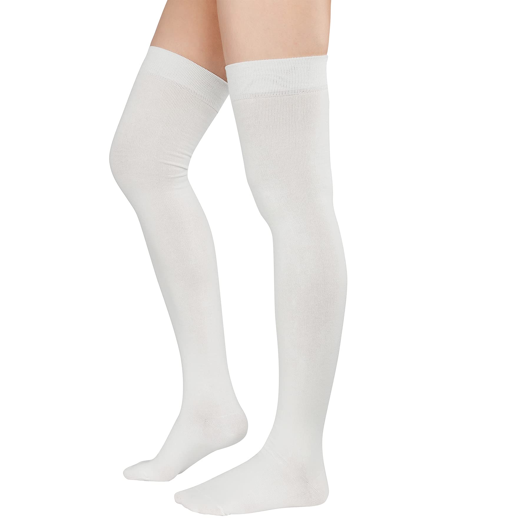 Zando Women's Cotton Thigh High Socks - Knee High Stockings for Daily Wear & Outfits