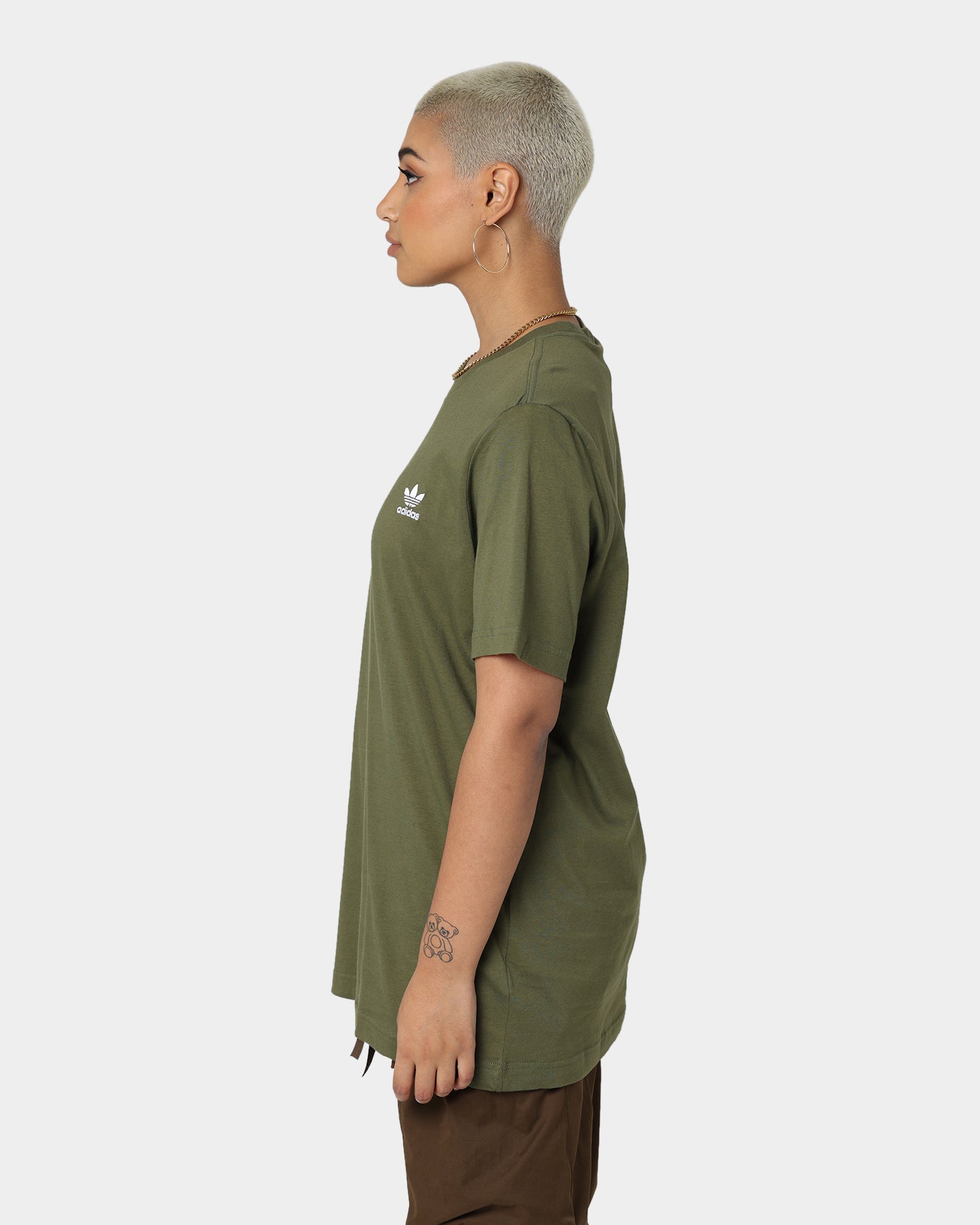 Adidas Essential T-Shirt for Men - Comfortable Cotton Olive Green Tee - Perfect for Casual Wear, Gym & Everyday Outfits