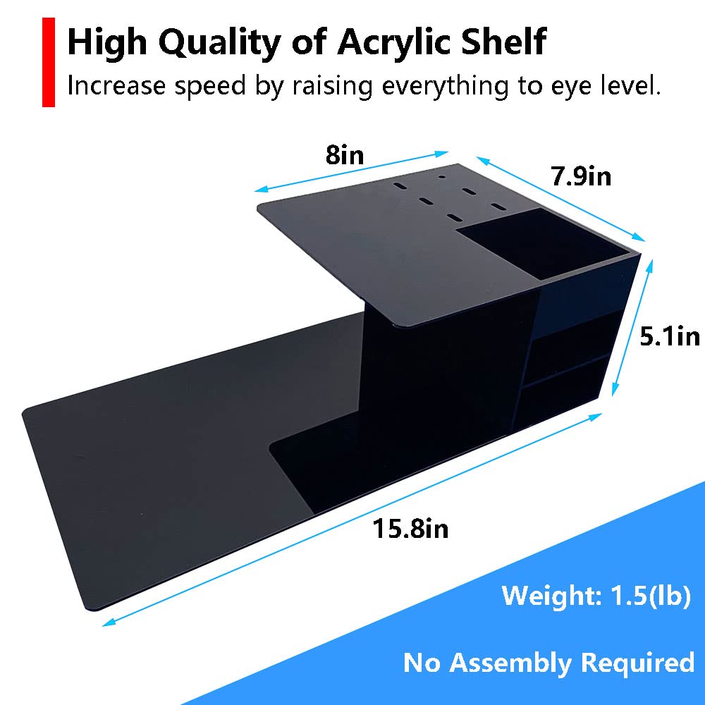 Acrylic Lash Extension Pillow Shelf Organizer - Display Stand for Lash Tech Supplies & Eyelash Extension Tools - Left/Right Hand Compatible - Perfect for Salon Storage & Beauty Station Organization