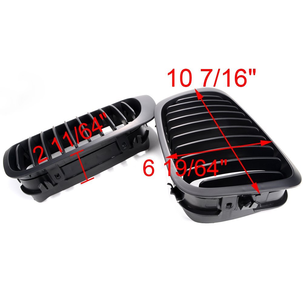 Matte Black Kidney Grille for BMW E46 325Ci 330Ci (1999-2002) - 2-Door Coupe Replacement - Enhances Front Styling & Custom Look