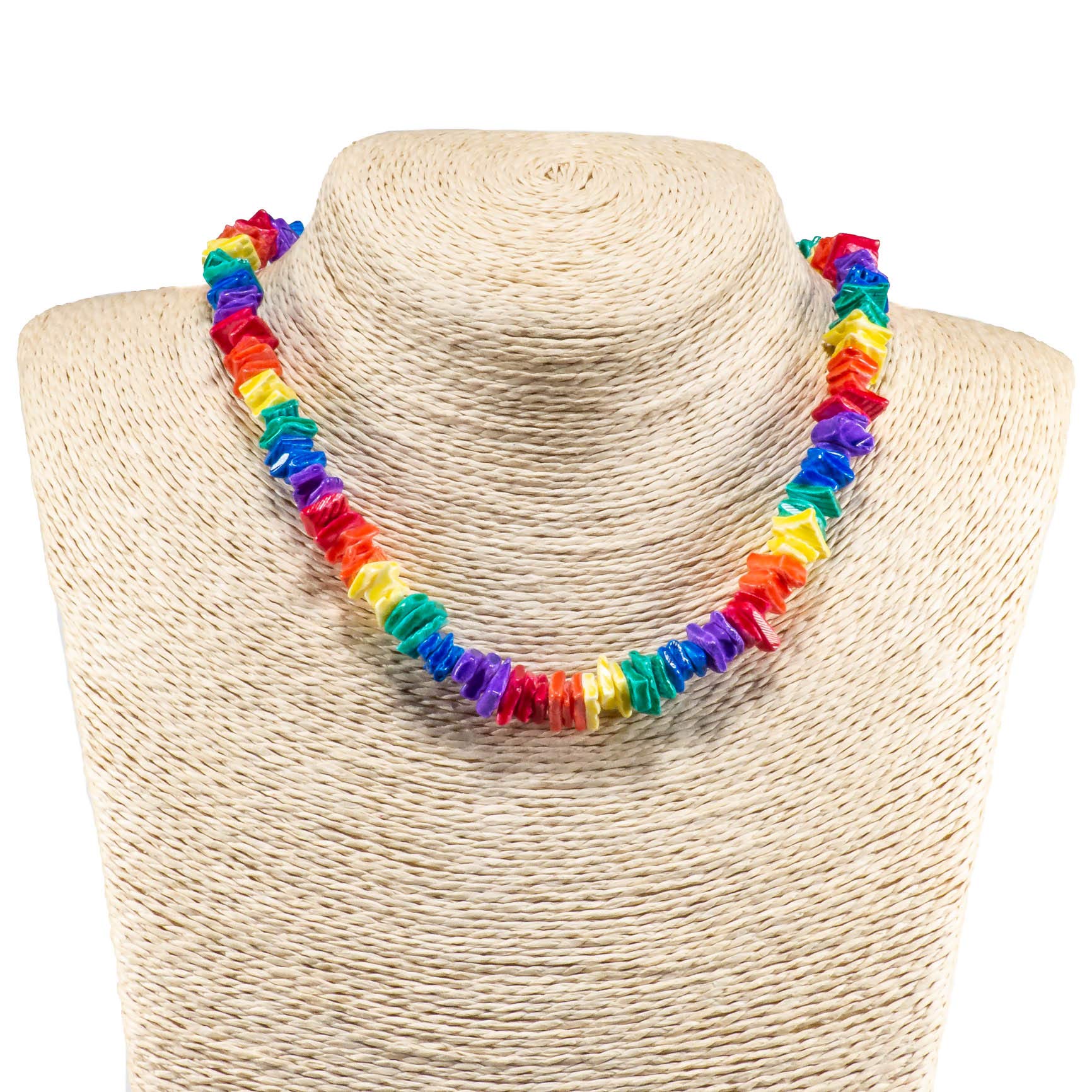 BlueRica Puka Shell Chips Necklace and Anklet Set - Natural Beach Shell Jewelry for Women, Boho Style Layered Necklace and Ankle Bracelet (Multi Color) - Perfect for Summer Vacation, Beach Party and Boho Fashion Accessories