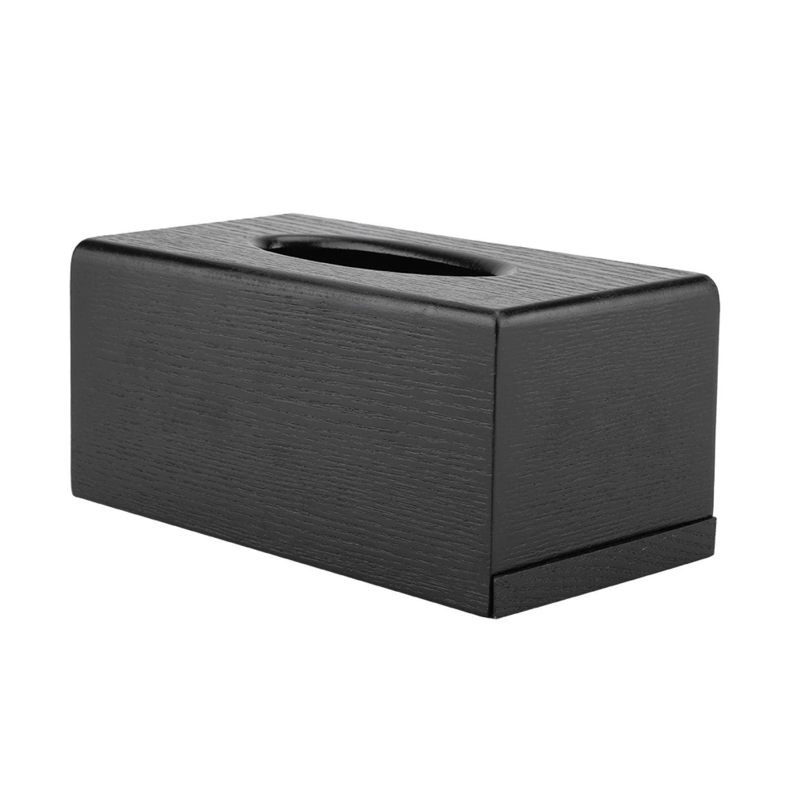 EVTSCAN Rectangular Wooden Tissue Box - Natural Elegance for Living Room, Bedroom, Kitchen | Stylish Home Decor & Practical Storage (Black) - Perfect for Sofa Side Tables, Nightstands, and Bathroom Countertops
