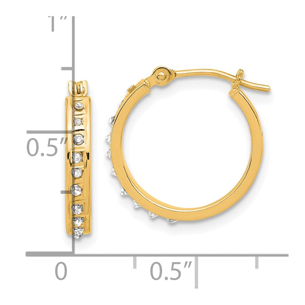 14K Gold Diamond Hoop Earrings for Women - Elegant Polished Design (Model DF345) | Perfect for Weddings, Parties & Everyday Wear