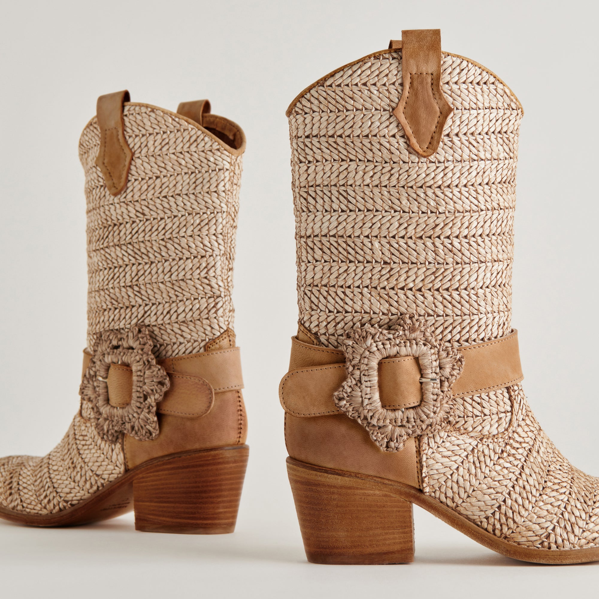 HOSS Women's Brown Multi Raffia Ankle Boots - Stylish & Comfortable for Casual Outings, Parties & Summer Fashion