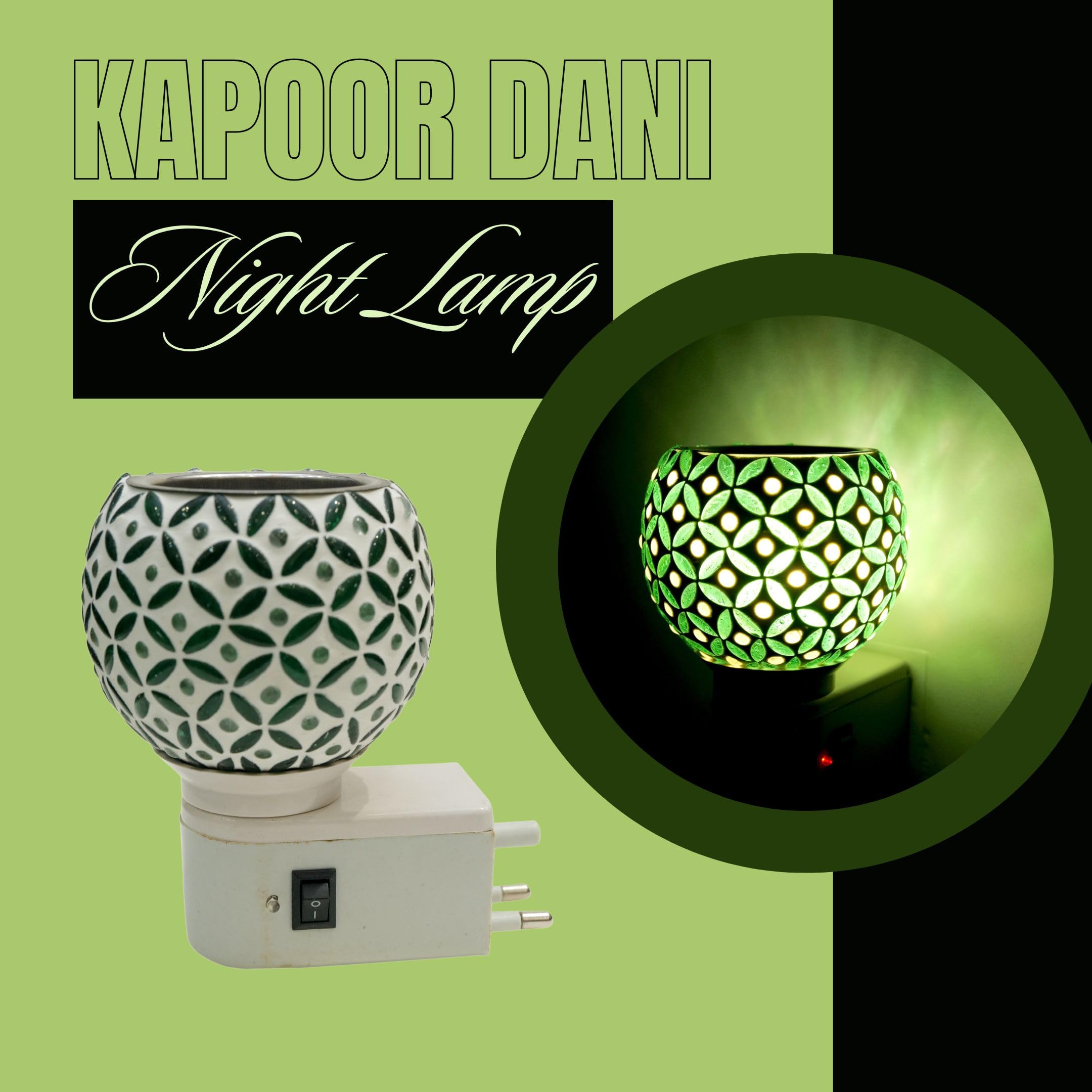 Premium Ceramic Aroma Diffuser & Night Light - Essential Oil Warmer with On/Off Switch, Camphor Burner for Home Fragrance, Yoga & Meditation Room Decor - Perfect for Bedroom, Spa and Relaxation Spaces