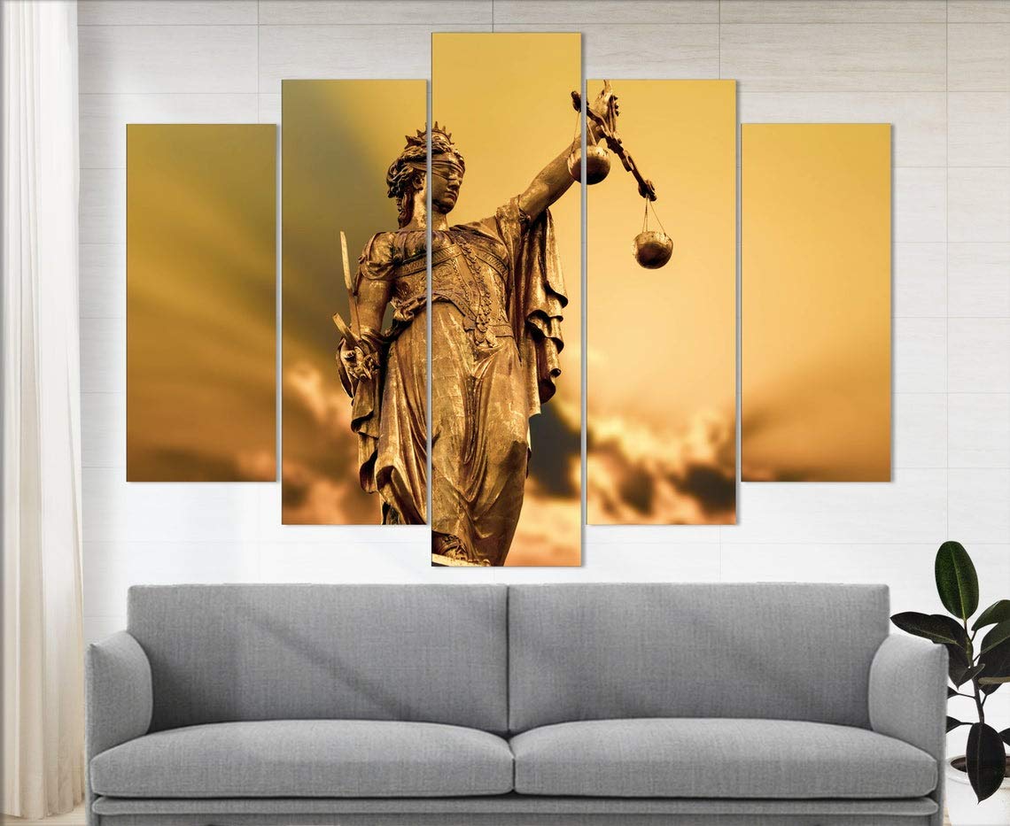 Justice Canvas Print - Lawyer Office Decor, Judge Wall Art, Attorney Gift, Femida Themed Law Canvas Art - Perfect for Legal Offices, Courtrooms & Law School Graduation Gifts