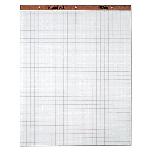 TOPS 7900 Easel Pads with Quadrille Rule - 27 x 34 Inches, White Paper, 50 Sheets per Pad, 4 Pads per Carton - Perfect for Office Meetings, Classroom Presentations & Creative Brainstorming Sessions