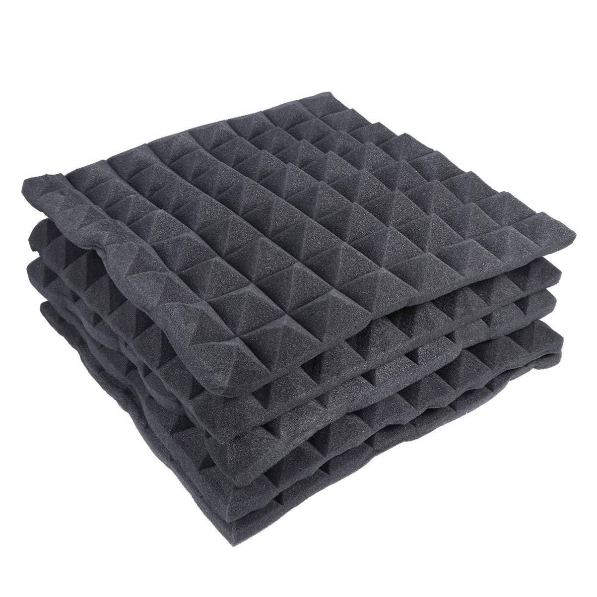 Milisten 5-Pack Acoustic Foam Panels - Soundproof Wedge Panels for Studio Walls, Drum Room & Home Theater - Noise Reduction Sound Absorbing Padding for Music Recording, Podcasting & Home Office