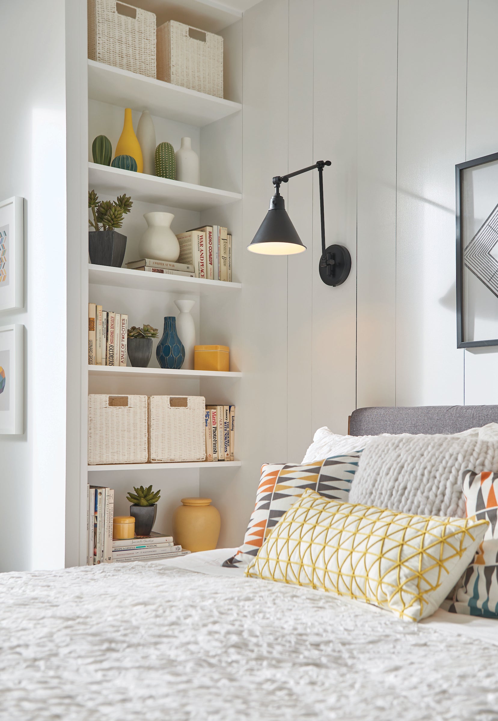 Briley Arm Sconce Wall Light - Modern Adjustable Wall Mounted Lighting Fixture for Bedroom, Living Room & Hallway Decor
