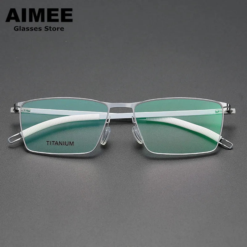 Aimee Women's Full Rim Square Screwless Titanium Eyeglasses Frame 94461 - Lightweight & Durable for Work, Reading & Fashion