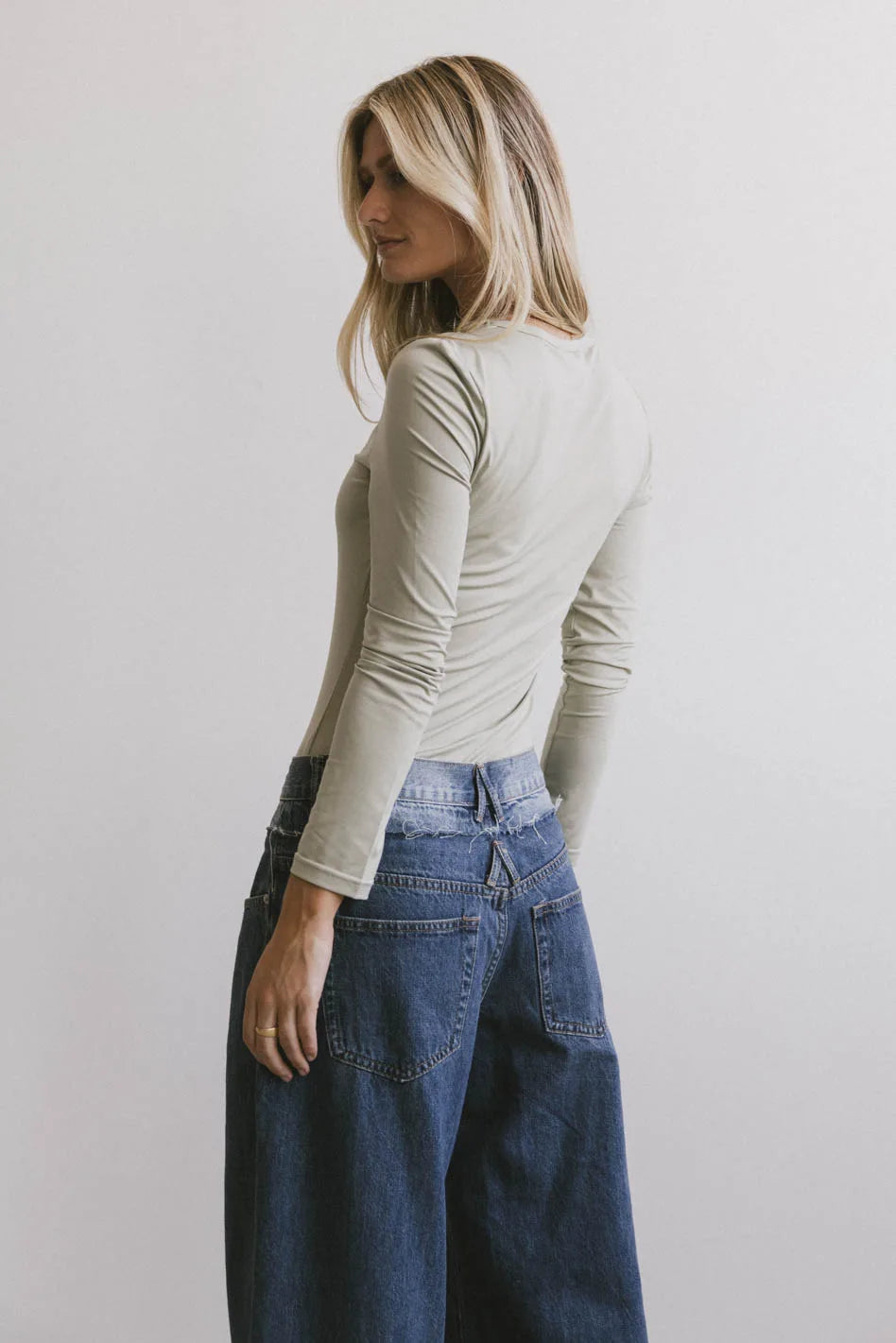 Women's Sage Green Iris Basic Top - Soft Casual T-Shirt for Everyday Wear | Perfect for Outings, Work & Relaxation | FINAL SALE