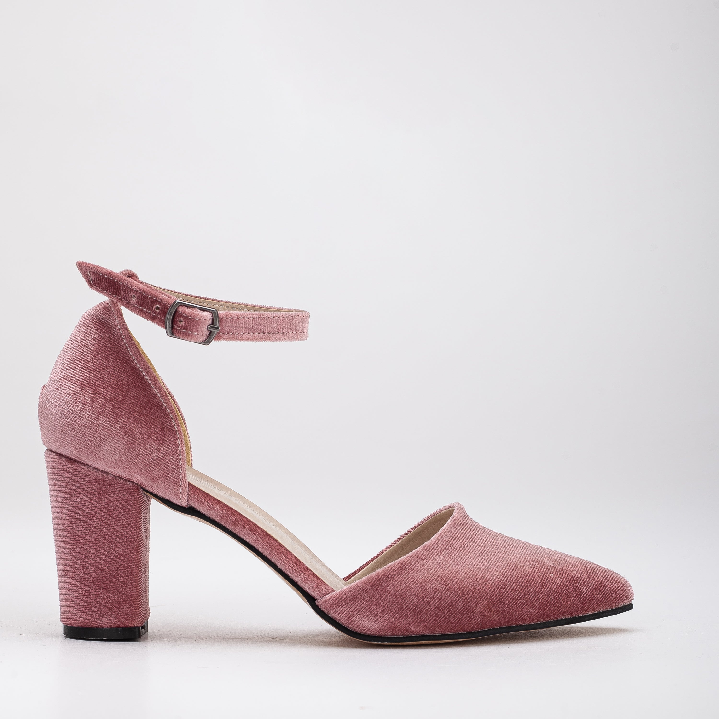 Gisele Rose Velvet Heels with Ribbon - Elegant Women's High Heels for Weddings, Parties & Special Occasions