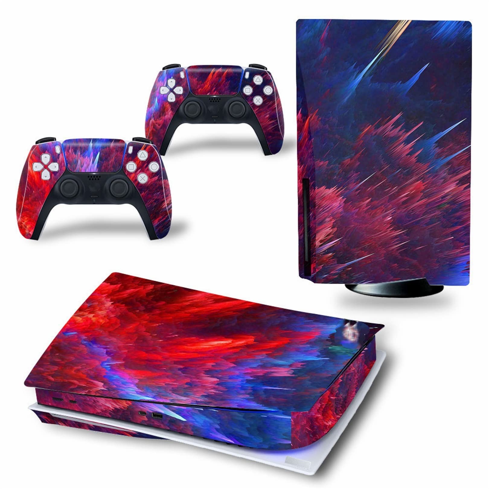 PS5 Disc & Digital Edition Console & Controller Vinyl Skin Wrap - Scratch Resistant, Bubble-Free, Anti-Scratch Protection - Perfect for Gaming Setups & Console Protection (Digital Edition Size)