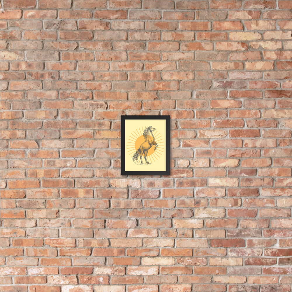Sunburst Horse Framed Art Poster - Elegant Wall Decor & Home Art for Living Room, Bedroom, or Office