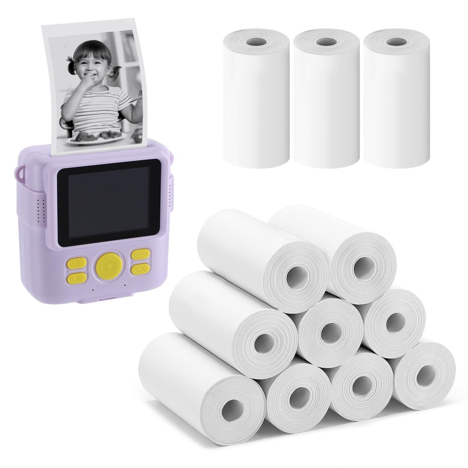 12 Rolls Kids Instant Camera Print Refill Paper - Thermal Photo Printer Paper for Boys & Girls Ages 4-10 | Perfect for Birthday Gifts, Party Favors & Creative Photo Printing Fun