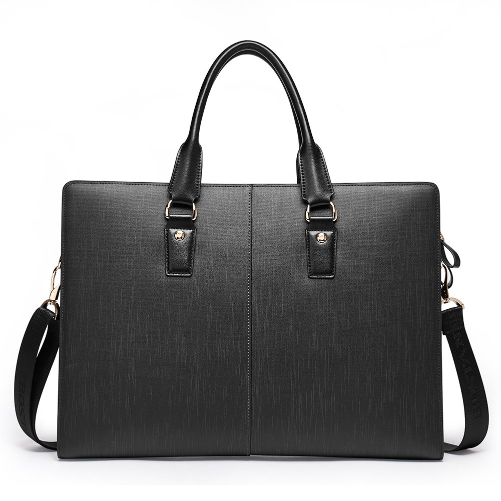 Premium BOSTANTEN Leather Lawyers Briefcase - Slim Professional Laptop Bag for Men & Women - Ideal for Business, Office, and Courtroom Use