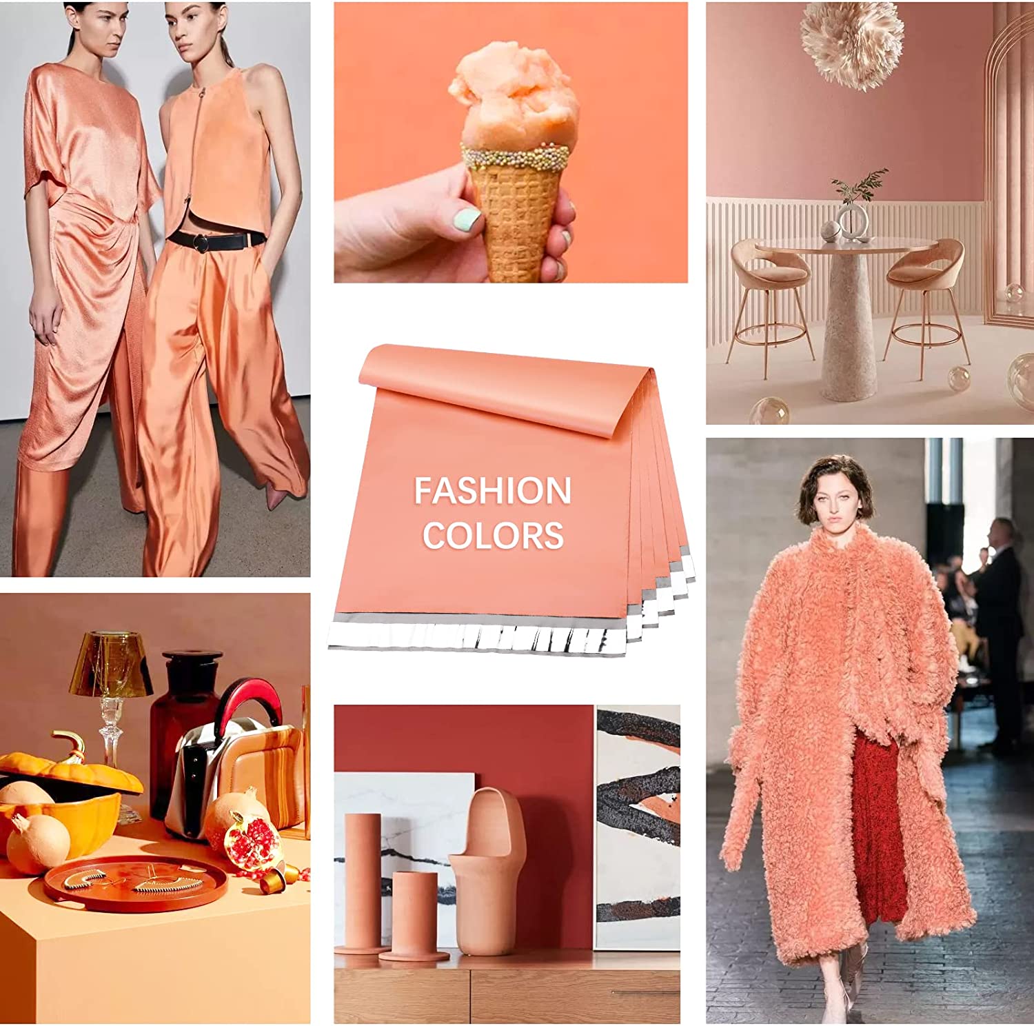 12x15.5 Inch Peach Pink Poly Mailer Envelope Shipping Bags - Lightweight Waterproof Mailing Pouches for Ecommerce, Clothing, Jewelry & Small Business Shipping