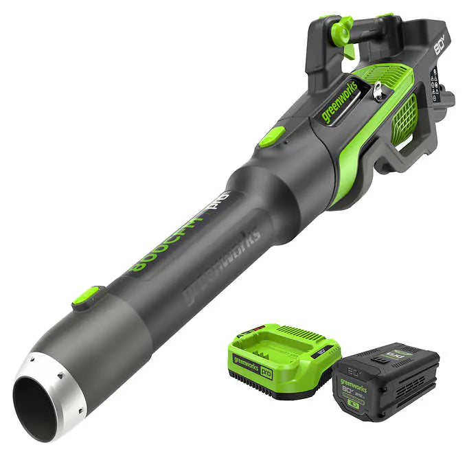 Renewed 80V 800 CFM Brushless Cordless Leaf Blower with Shoulder Strap, 2.5Ah Battery & Fast Charger - Powerful Yard Cleanup for Leaves, Grass Clippings & Debris