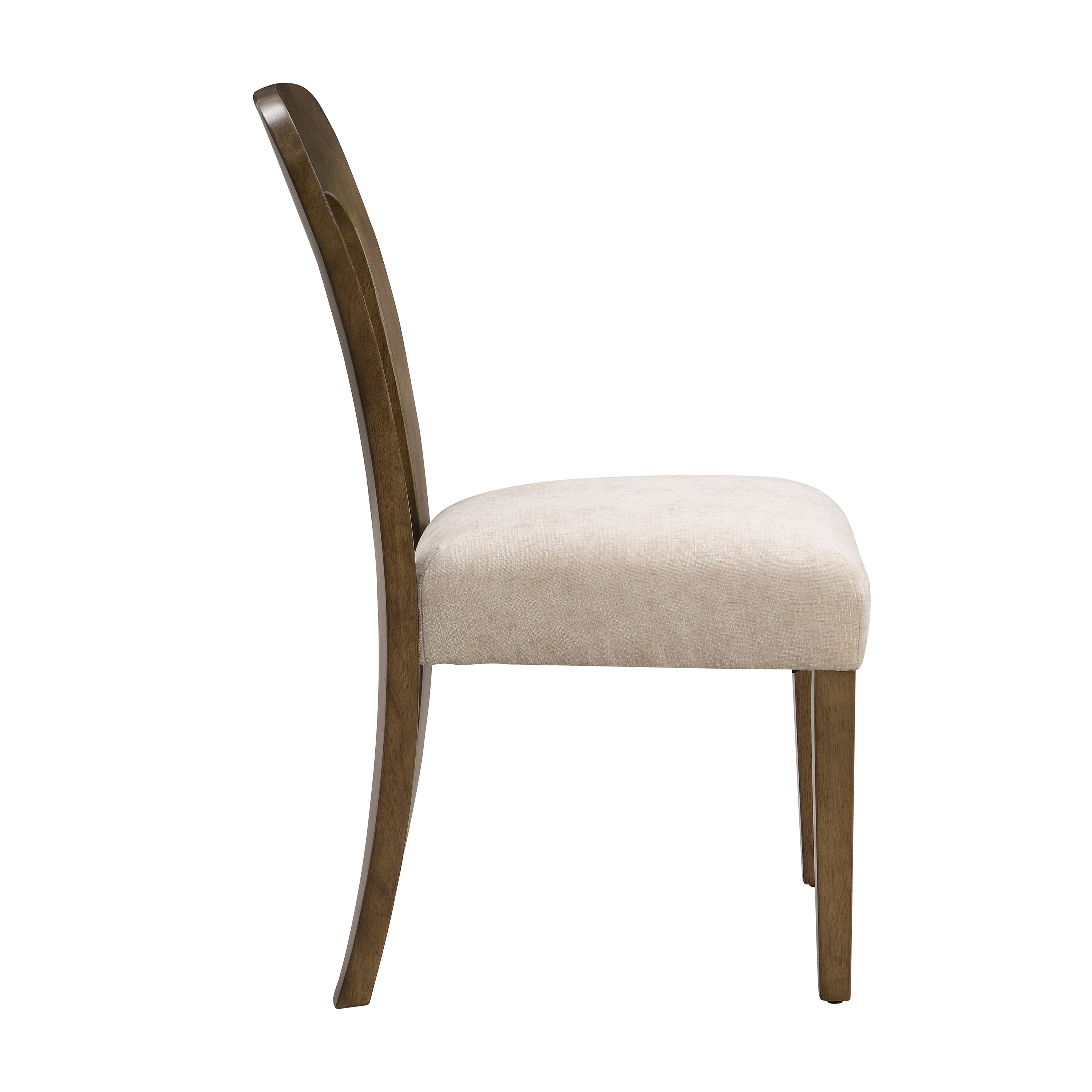 Set of 2 Upholstered Dining Chairs with Beige Fabric & Light Brown Rubber Wood Legs - 330 LBS Capacity - Perfect for Kitchen, Dining Room, Breakfast Nook & Small Space Decor