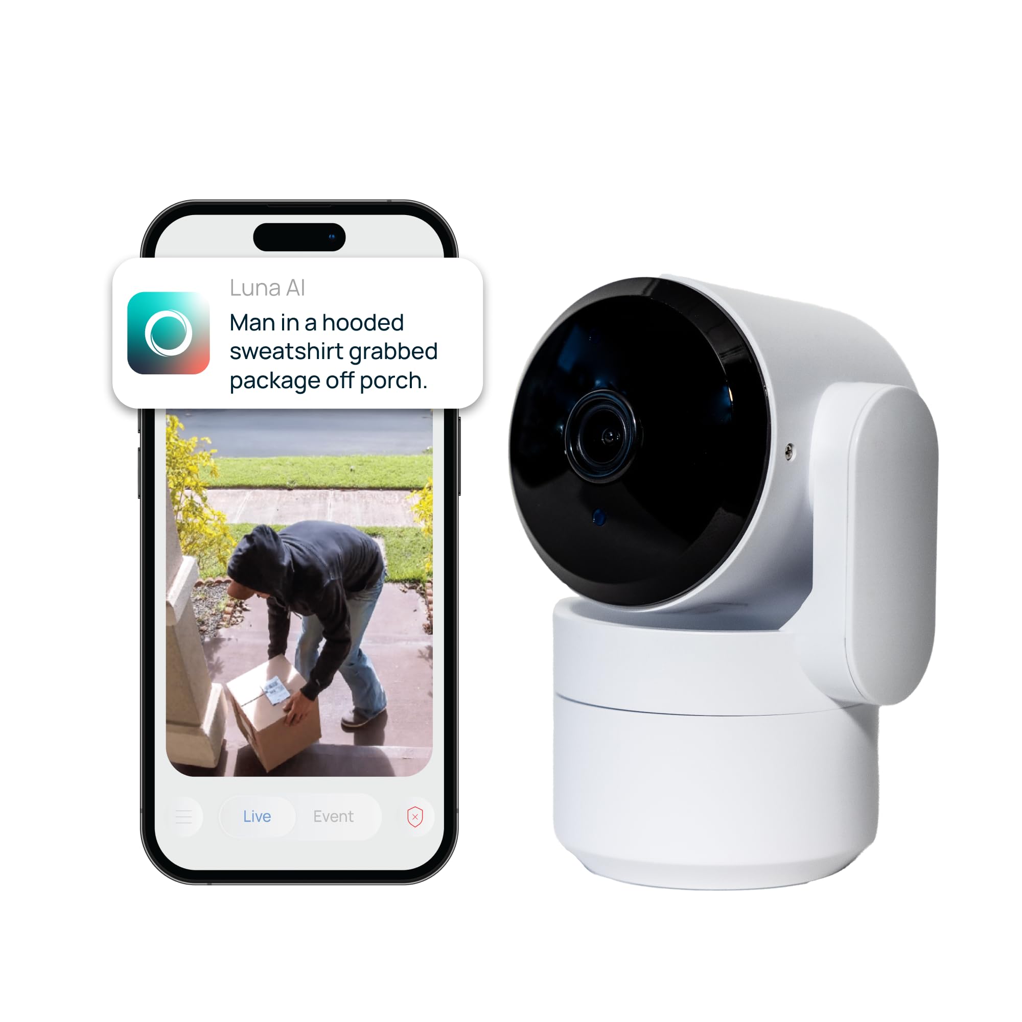 360° Pan/Tilt Indoor Security Camera with AI Motion Detection for Pets/People/Vehicles - Plug-in WiFi Camera with Night Vision, 2-Way Audio & Cloud Storage - Ideal for Home, Baby Monitor & Pet Watching (White)