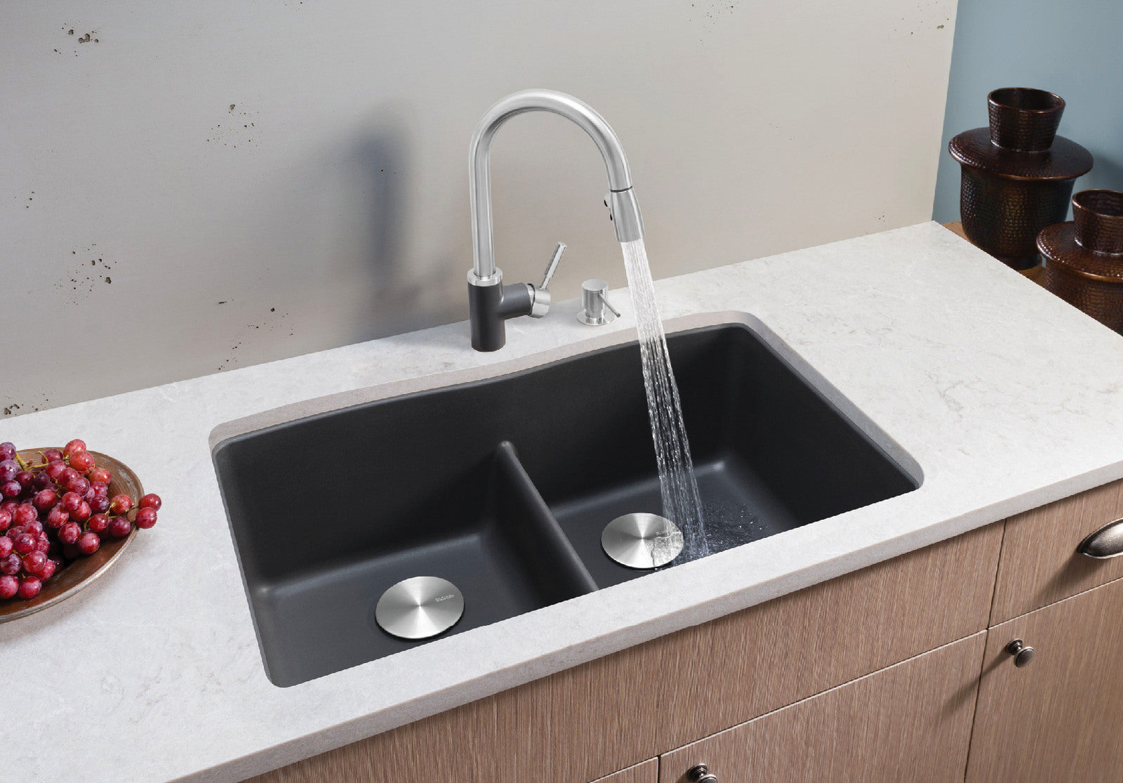 Blanco Diamond Equal Double Bowl Low Divide SILGRANIT Kitchen Sink - Durable & Stylish for Modern Kitchens | Perfect for Food Prep & Cleanup