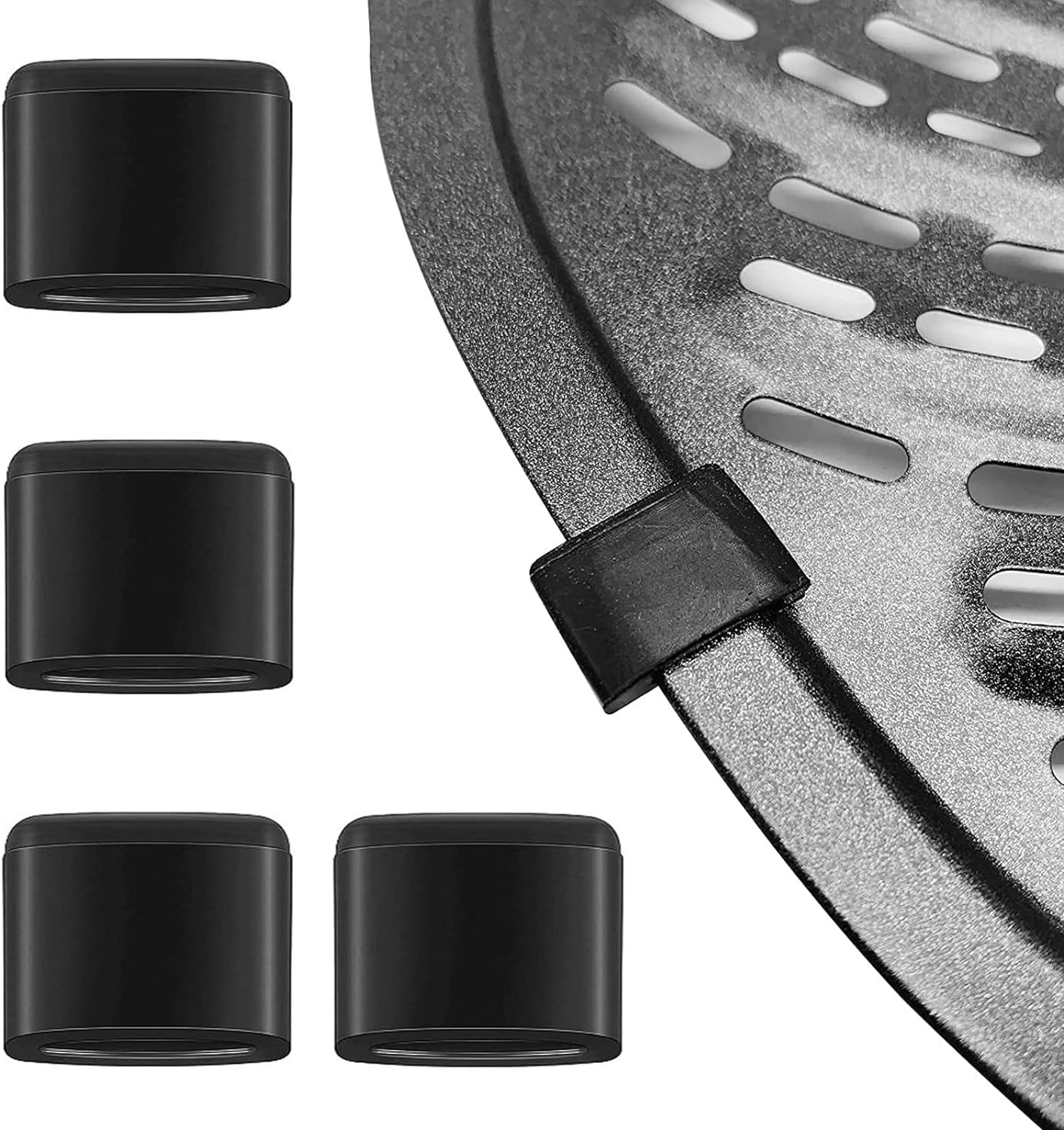 4-Piece Premium Air Fryer Rubber Bumpers & Feet Replacement Parts - Non-Slip Silicone Tips for Chefman, Power XL & Most Air Fryer Trays - Perfect for Secure Placement & Preventing Scratches on Countertops