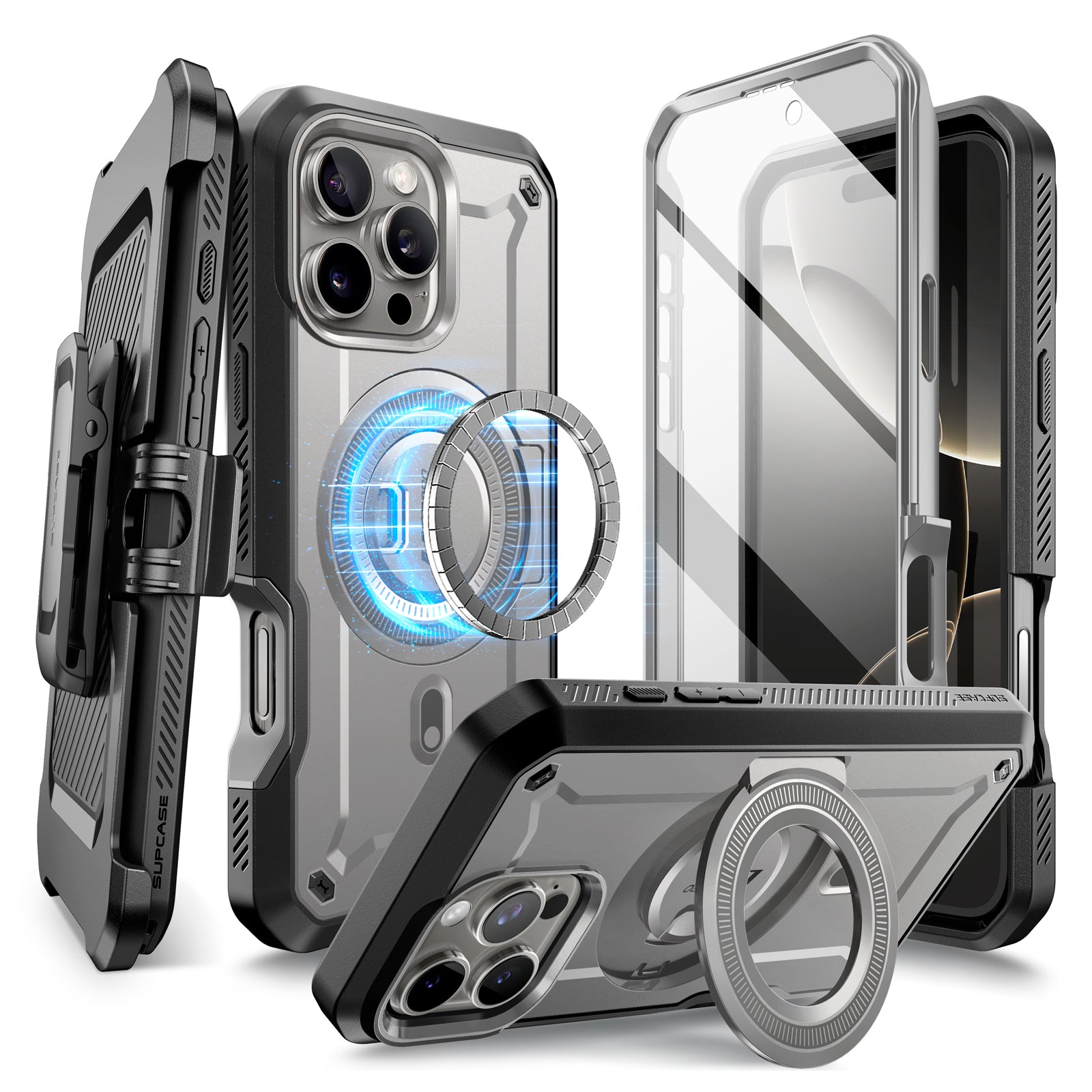 iPhone 16 Pro Max 6.9 Inch Unicorn Beetle Pro Mag Rugged MagSafe Case - Titan Gray | Shockproof Protective Cover for Outdoor, Travel & Daily Use