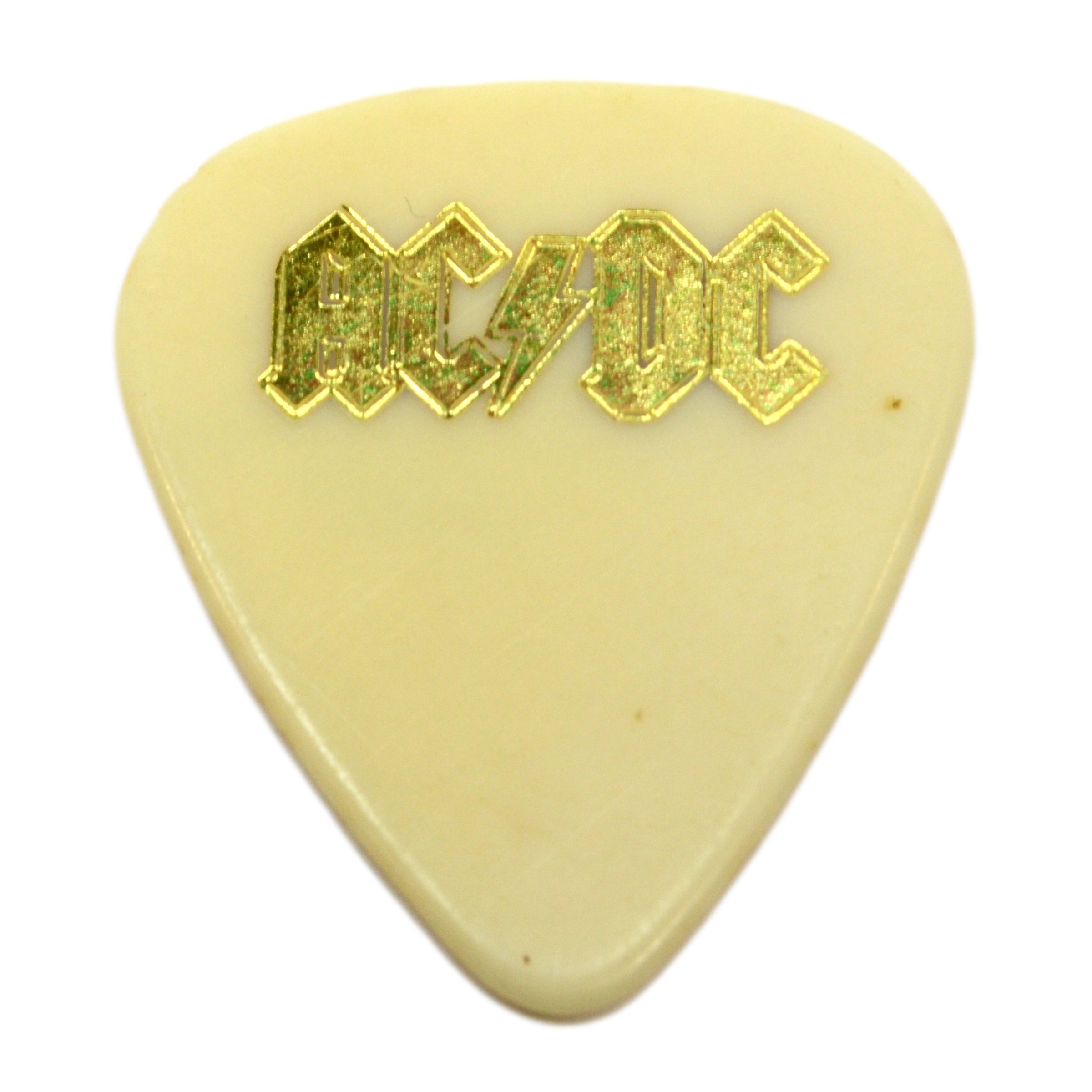 Original Cliff Williams AC/DC Razor's Edge '90 Tour Guitar Pick - Off White & Gold Collectible for Musicians & Fans - Perfect for Guitar Playing, Collecting, and AC/DC Memorabilia Display