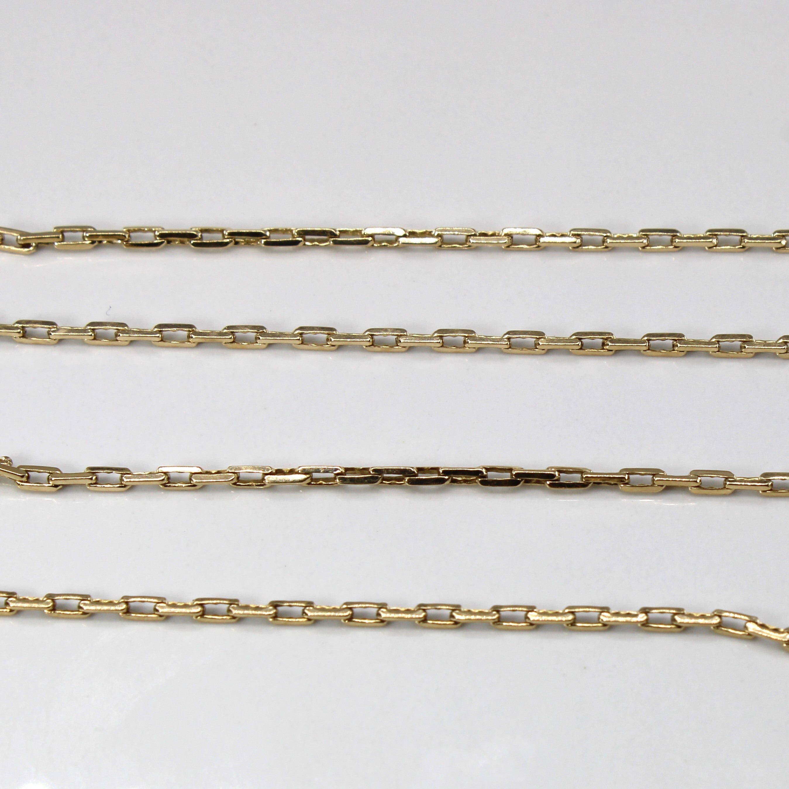 10K Yellow Gold Interlocking Chain Necklace for Women | 24 Inches | Elegant Layering & Everyday Wear