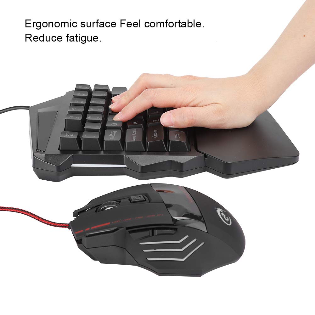 One-Handed Gaming Keyboard Kit - USB Wired Mechanical Keyboard with RGB Backlight & Adjustable DPI | Ergonomic Design for PC, Mac, Android | Perfect for FPS, MMO & Esports Gaming
