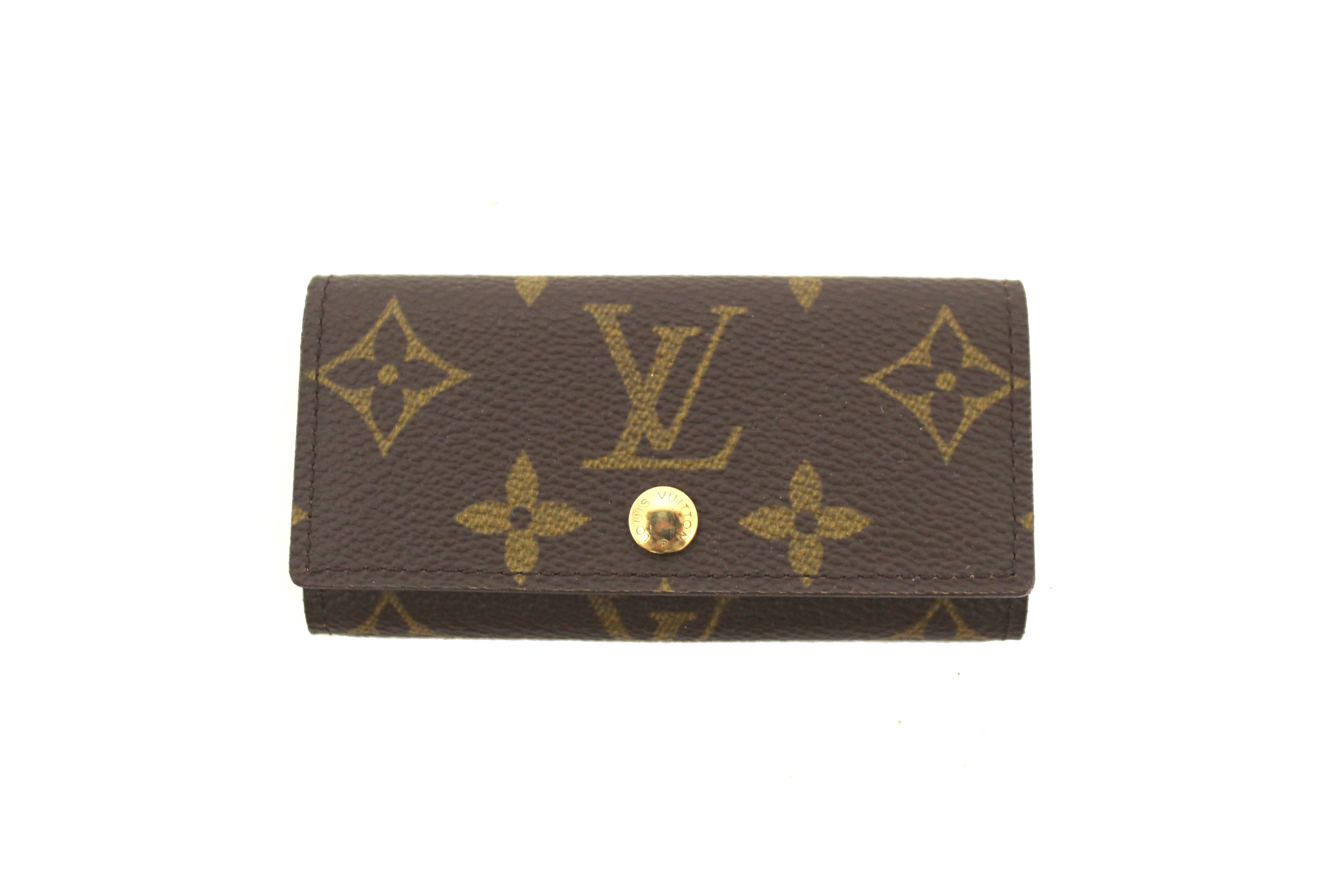 Authentic Louis Vuitton Monogram 4 Key Holder - Luxury Leather Key Organizer for Women & Men - Perfect for Home, Office & Travel Accessories