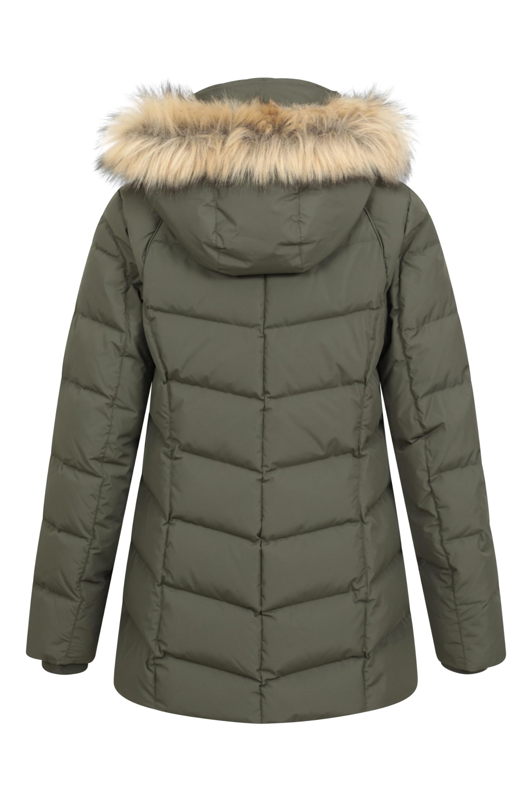 Mountain Warehouse Isla II Women's Waterproof Down Jacket with Faux Fur Trim Hood - Warm Winter Coat for Skiing, Hiking & Outdoor Adventures