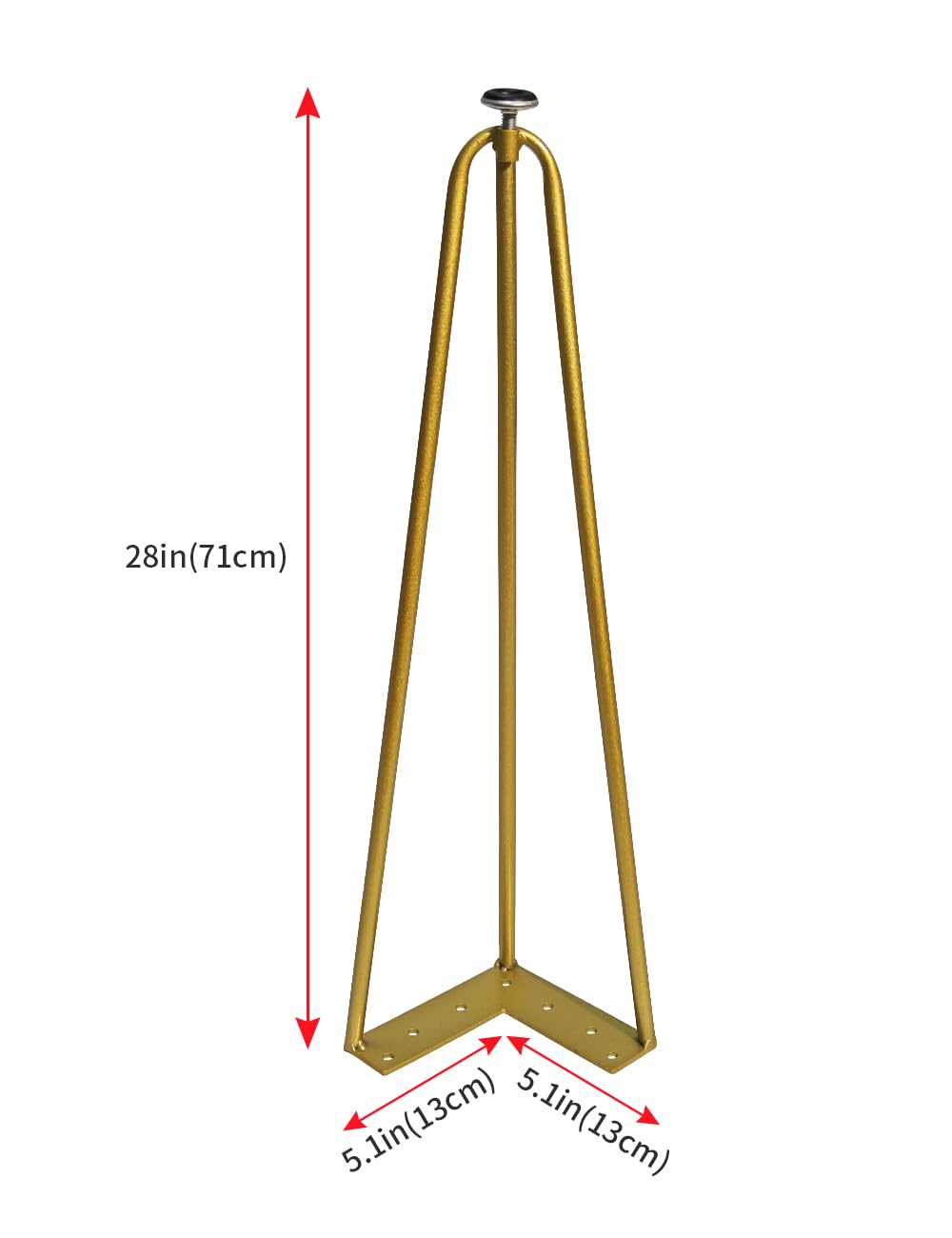 28 Inch Hairpin Legs Set of 4 - Industrial Metal Coffee Table Legs for Mid Century Modern Furniture - Heavy Duty Gold Iron Table Legs for Coffee Tables, End Tables & DIY Furniture Projects - Perfect for Living Room, Office & Home Decor
