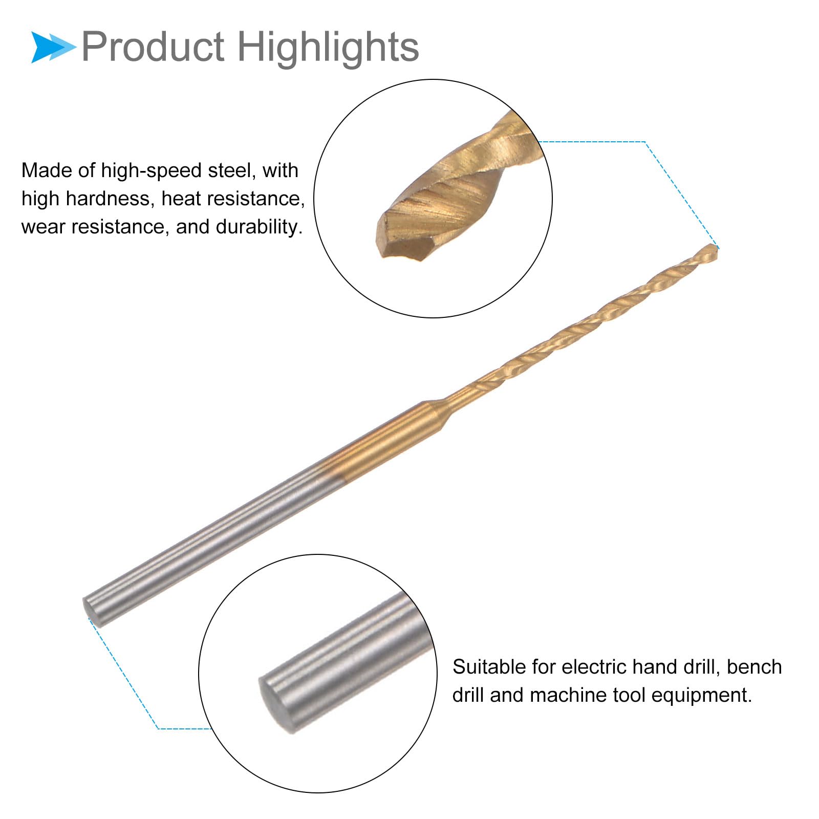 Titanium Coated Mini Drill Bit Set - 1.2mm Drill Diameter & 2.35mm Shank for Precision Engraving | Ideal for Plastic, Woodworking, Jewelry Making & DIY Crafts (4-Piece Kit)