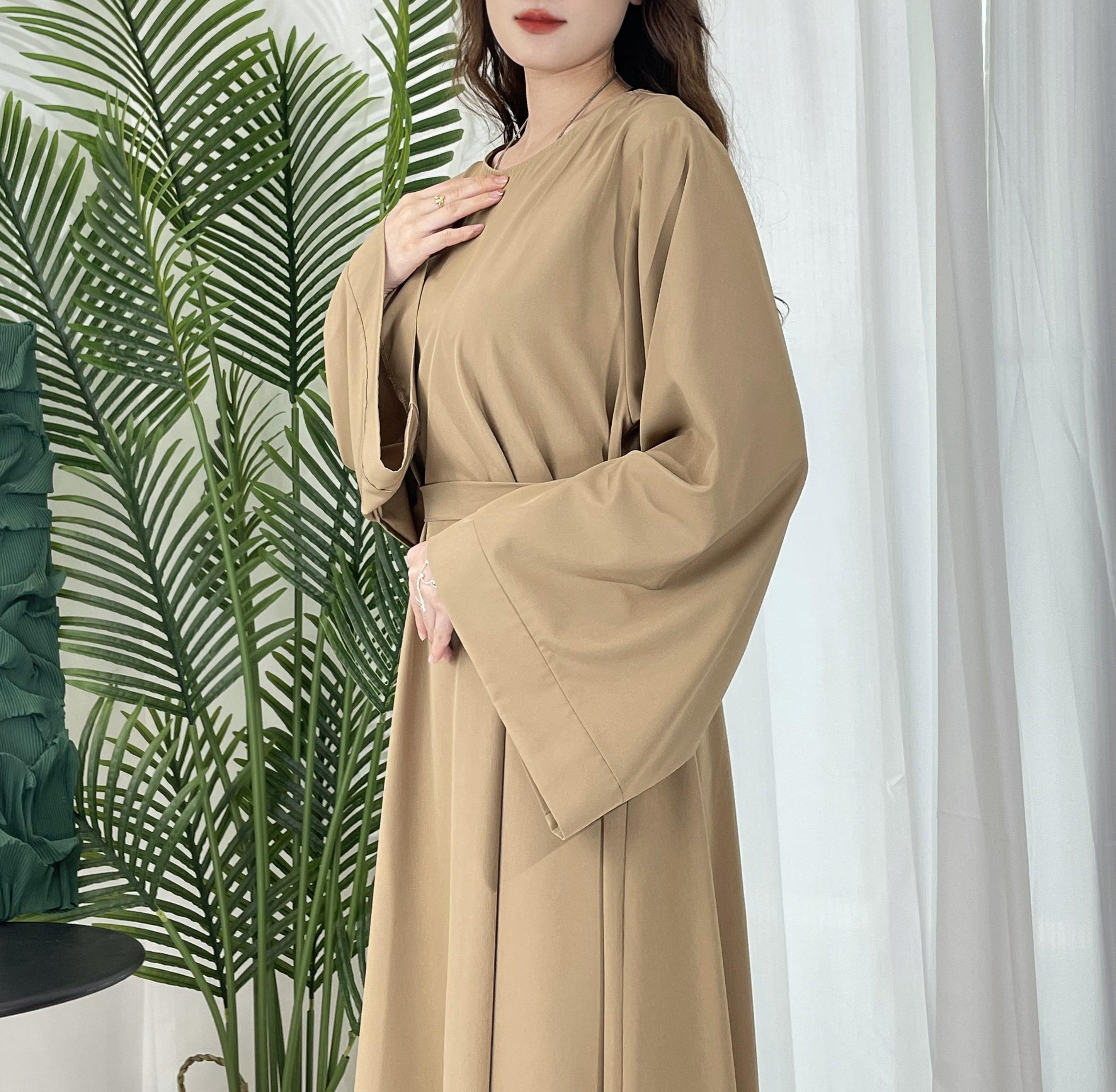 WG02 Solid Abaya - Simple Long Women's Dress | Classic Islamic Abaya for Prayer, Modest Fashion & Everyday Wear