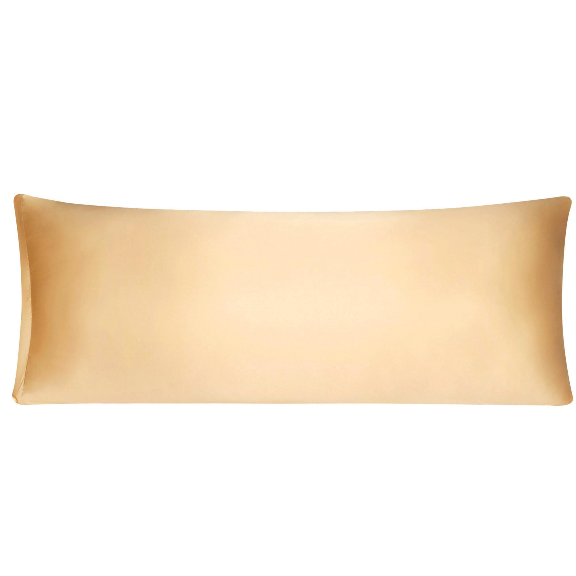 Luxury Satin Body Pillow Case - 21x54 Inch Champagne Silky Pillow Cover with Zipper for Hair & Skin Care | Soft Bedding for Adults, Back Support Pillowcase for Sleeping, Reading & Relaxation