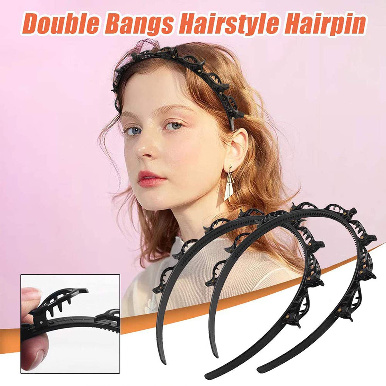 2 Pack Fashion Braided Headbands for Women & Girls - Double Layer Twist Plait Hair Accessories for School, Work, Sports & Everyday Styling