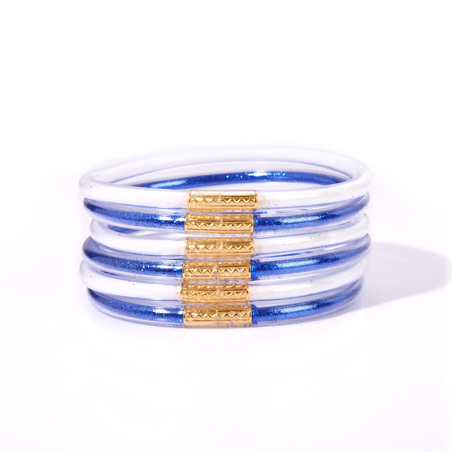 FAERLIIRY Crystal Jelly Bangles Bracelets for Women - Rhinestone Silicone Stacking Bracelets, Football Game Day Jewelry Accessories - Perfect for Sports Fans, Cheerleading, Team Spirit Events & Casual Wear
