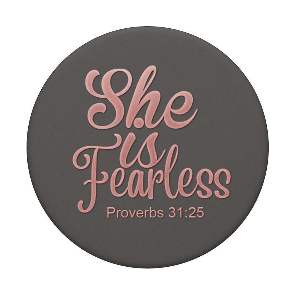Light Pink Bible Verse Motivational Phone Grip - Space Gray PopSockets Adhesive PopGrip for Daily Inspiration & Secure Phone Handling