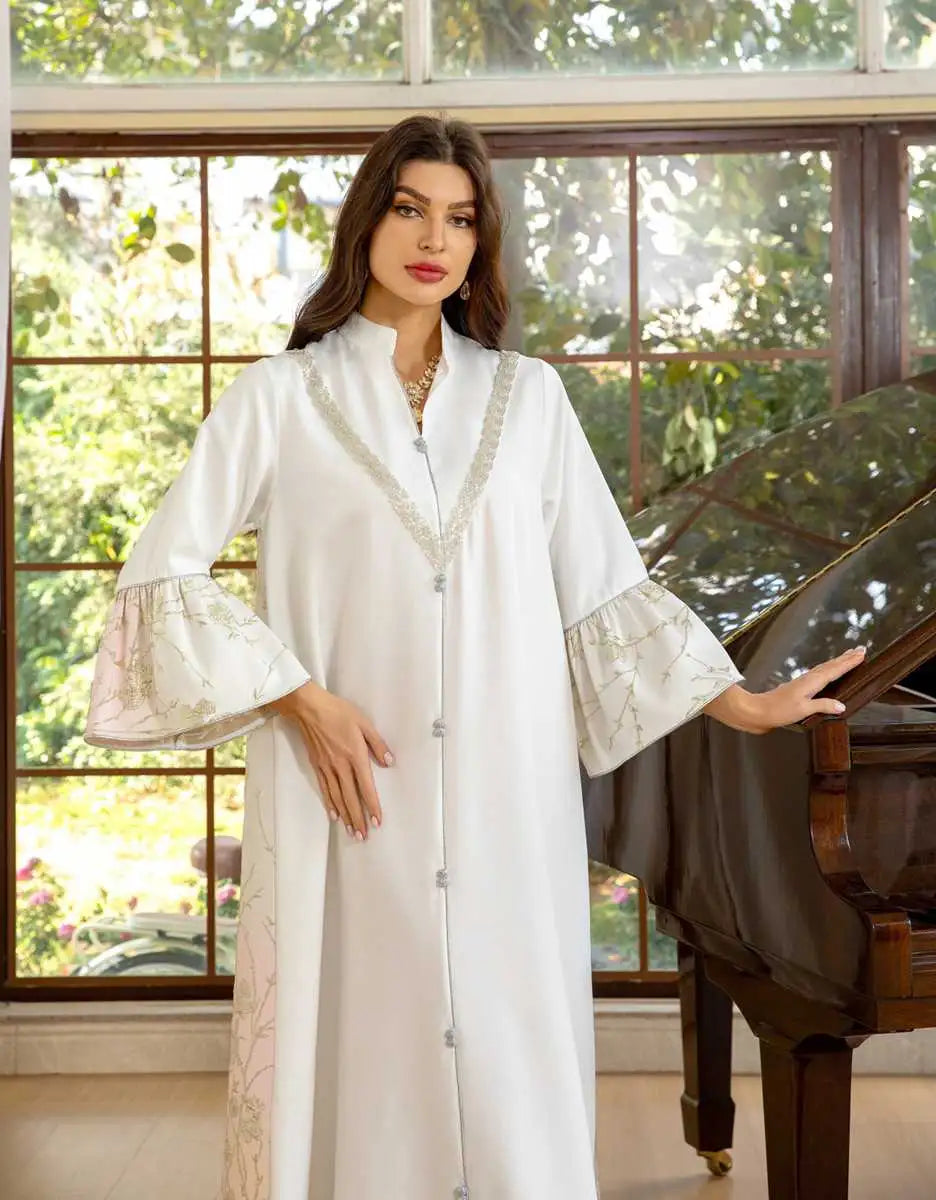 Elegant Gradient Jacquard Eid Dress for Muslim Women - Stylish Caftan Kaftan Dress for Eid Celebrations, Parties & Special Occasions